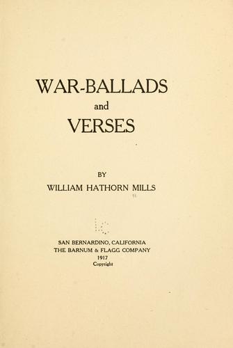War-ballads and verses