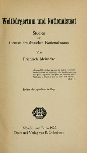 Weltbürgertum und Nationalstaat