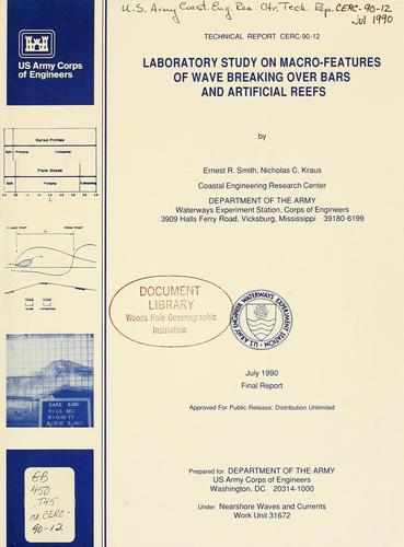 Laboratory study on macro-features of wave breaking over bars and artificial reefs