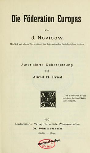 Die Föderation Europas