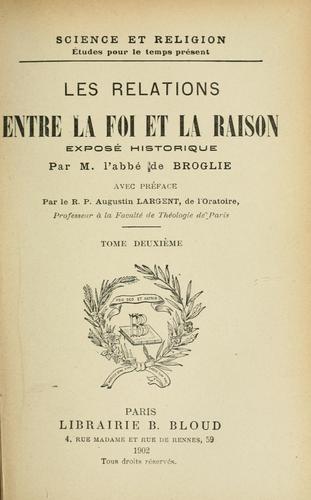Les relations entre la foi et la raison