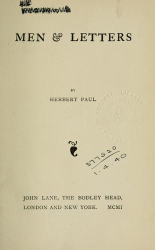 Men & letters