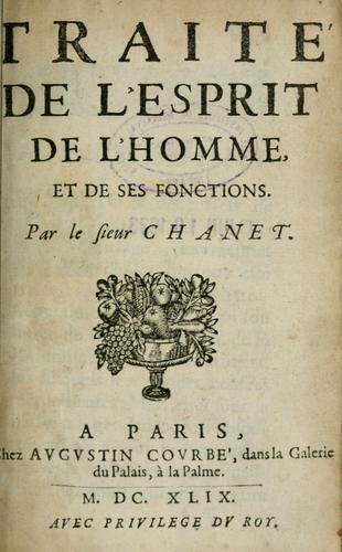 Traite de l'esprit de l'homme et de ses fonctions