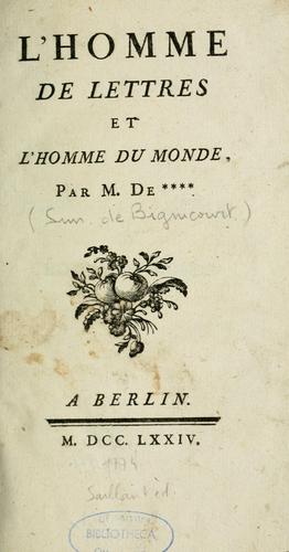 L'homme de lettres et l'homme du monde
