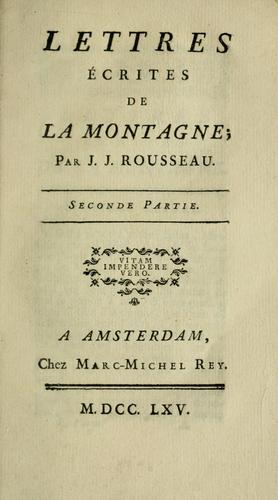 Lettres écrites de la montagne