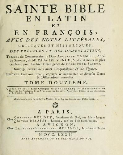 Sainte Bible en latin et en françois