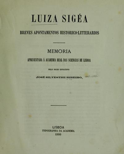 Luiza Sigéa: breves apontamentos historico-litterarios