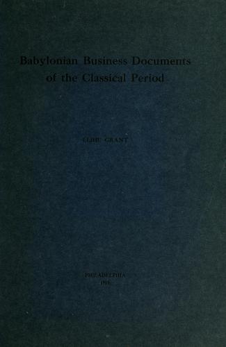 Babylonian business documents of the classical period
