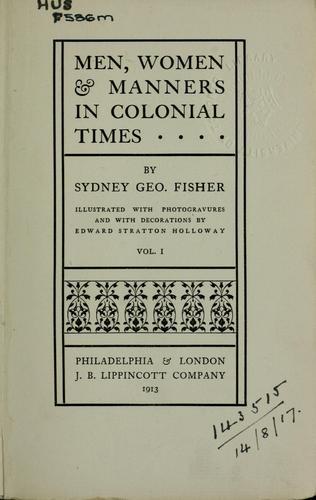 Men, women, and manners in colonial times