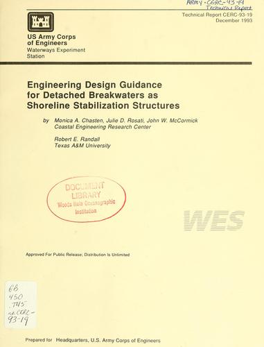 Engineering design guidance for detached breakwaters as shoreline stabilization structures