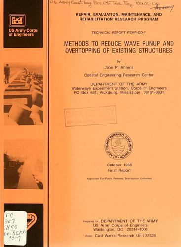Methods to reduce wave runup and overtopping of existing structures