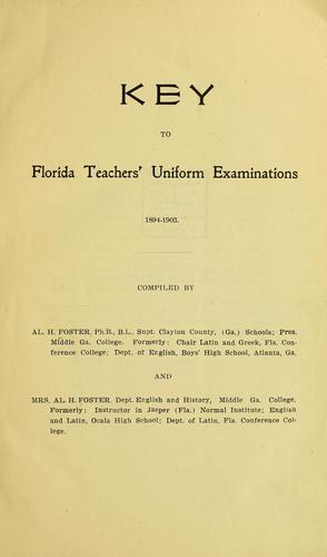 Key to Florida teachers' uniform examinations, 1894-1903