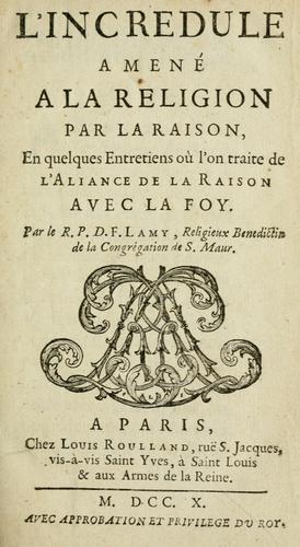 L'incrédule amené à la religion par la raison