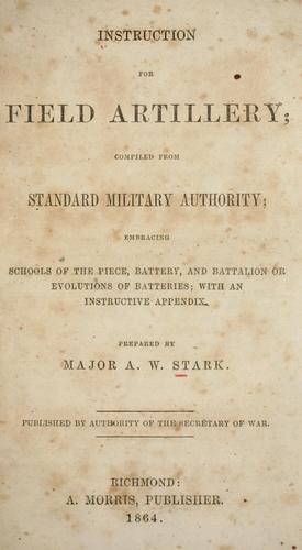 Instructions for field artillery