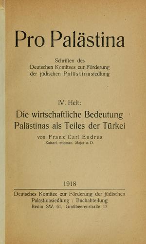 Die wirtschaftliche Bedeutung Palästinas als Teiles der Türkei