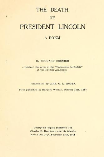 The death of President Lincoln