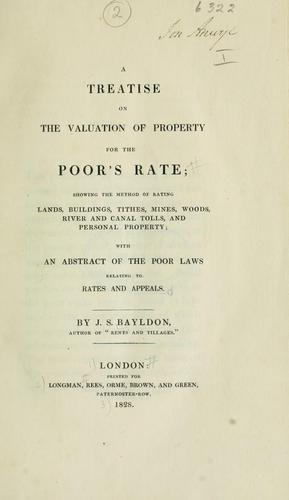 A treatise on the valuation of property for the poor's rate