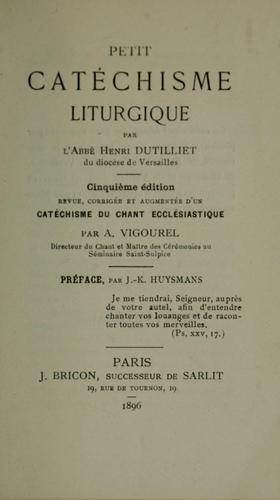 Petit catéchisme liturgique