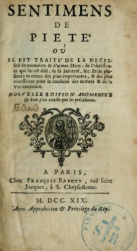 Sentimens de piété