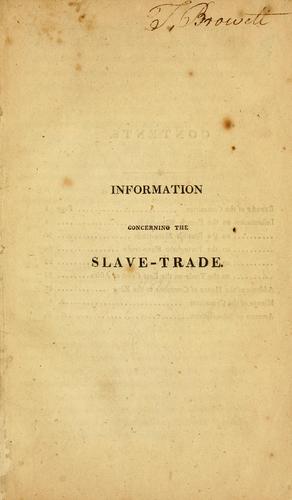 Information concerning the slave-trade
