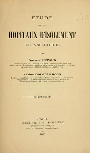 Étude sur les hôpitaux d'isolement en Angleterre