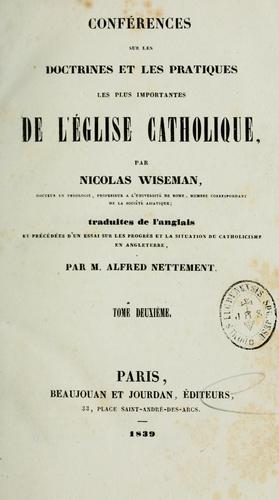 Conférences sur les doctrines et les pratiques les plus importantes de l'église catholique