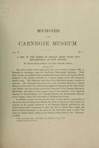 A list of the fishes of Hawaii