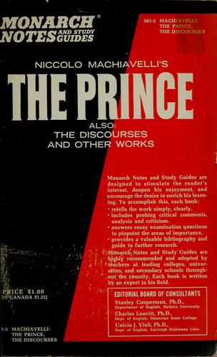 Niccolo Machiavelli's The prince, also