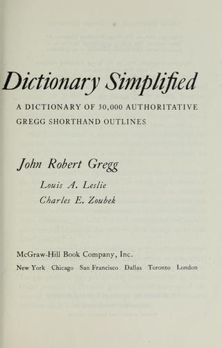 Gregg Shorthand Dictionary Simplified