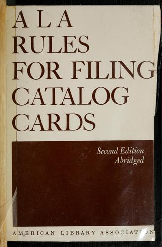 ALA rules for filing catalog cards