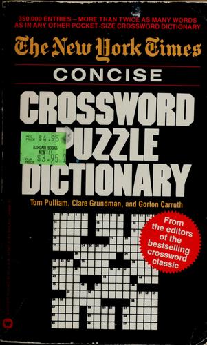 The New York Times concise crossword puzzle dictionary