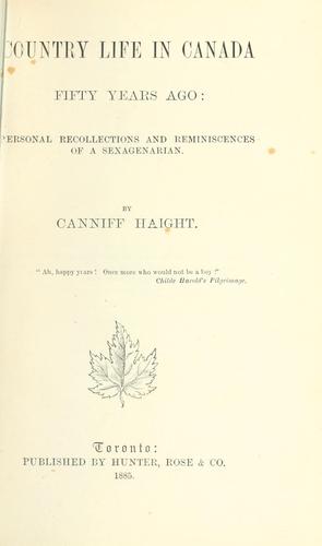 Country life in Canada fifty years ago