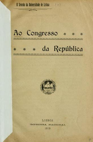 Ao Congresso da república