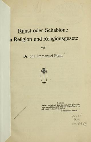 Kunst oder Schablone in Religion und Religionsgesetz