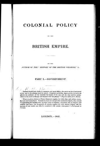 Colonial policy of the British Empire
