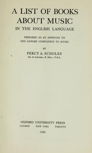 A list of books about music in the English language