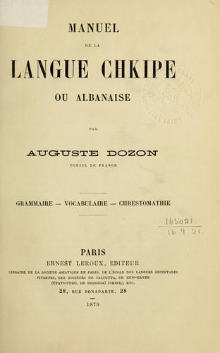 Manuel de la langue Chkipe ou Albanaise