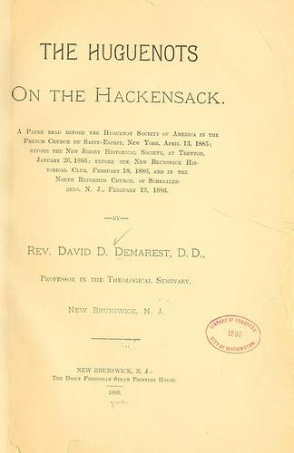 The Hugenots on the Hackensack