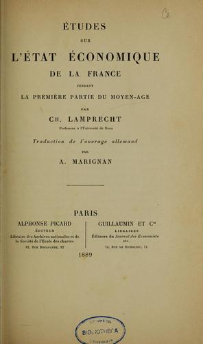 Etudes sur l'état économique de la France pendant la première partie du Moyen âge