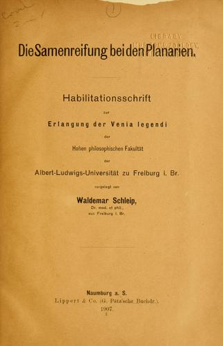 Die Samenreifung bei den Planarien
