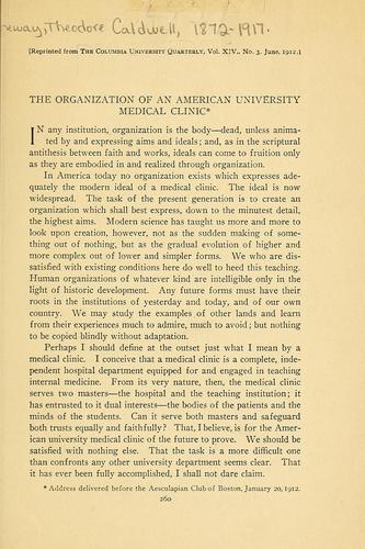 The organization of an American university medical clinic