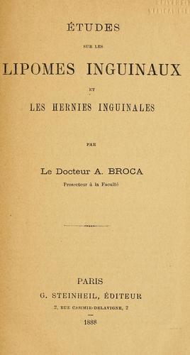 Etudes sur les lipomes inguinaux et les hernies inguinales