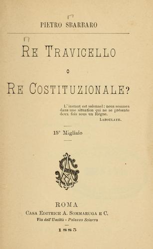 Re travicello o re costituzionale?