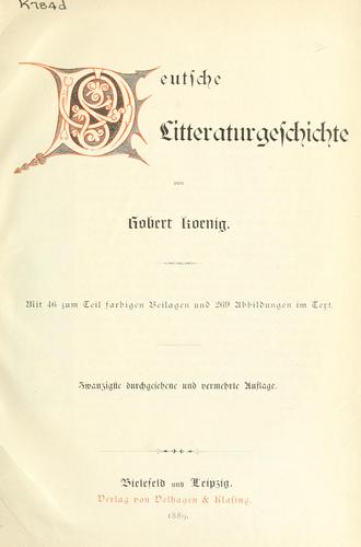 Deutsche Litteraturgeschichte