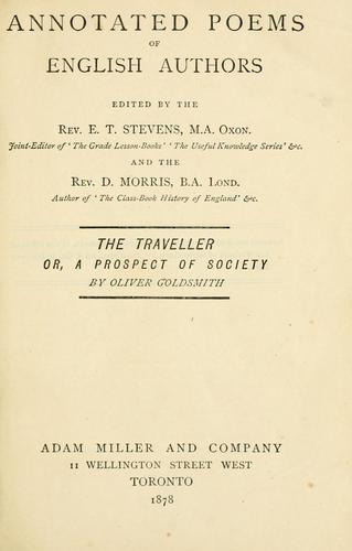 Annotated Poems of English Authors (The Traveller, or, A Prospect of Society by Oliver Goldsmith)