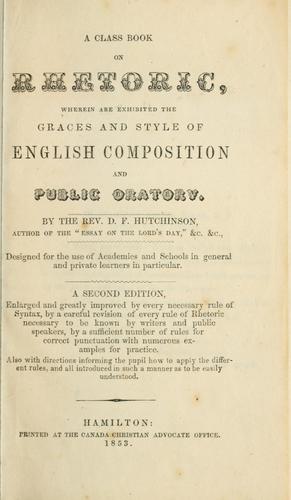 A class book on rhetoric