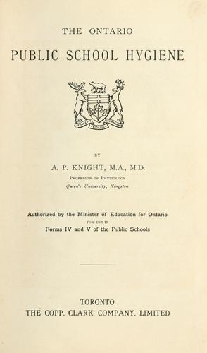 The Ontario public school hygiene