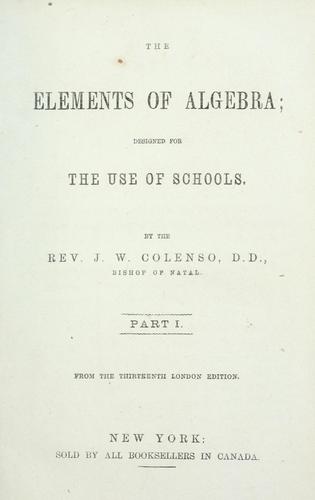 The elements of algebra