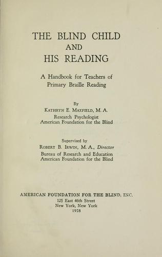 The blind child and his reading