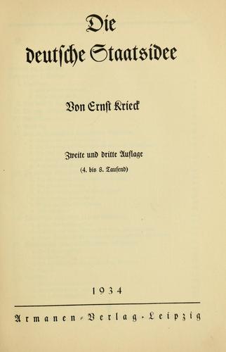 Die deutsche Staatsidee